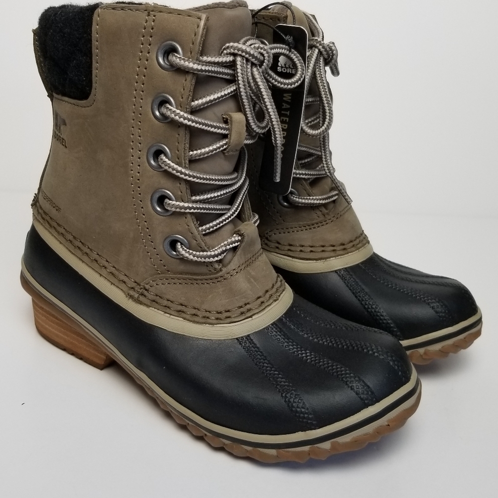 SOREL SLIMPACK LACE II DUCK BOOTS 5 NWB LEATHER GORPCORE OUTDOOR WINTER RAIN